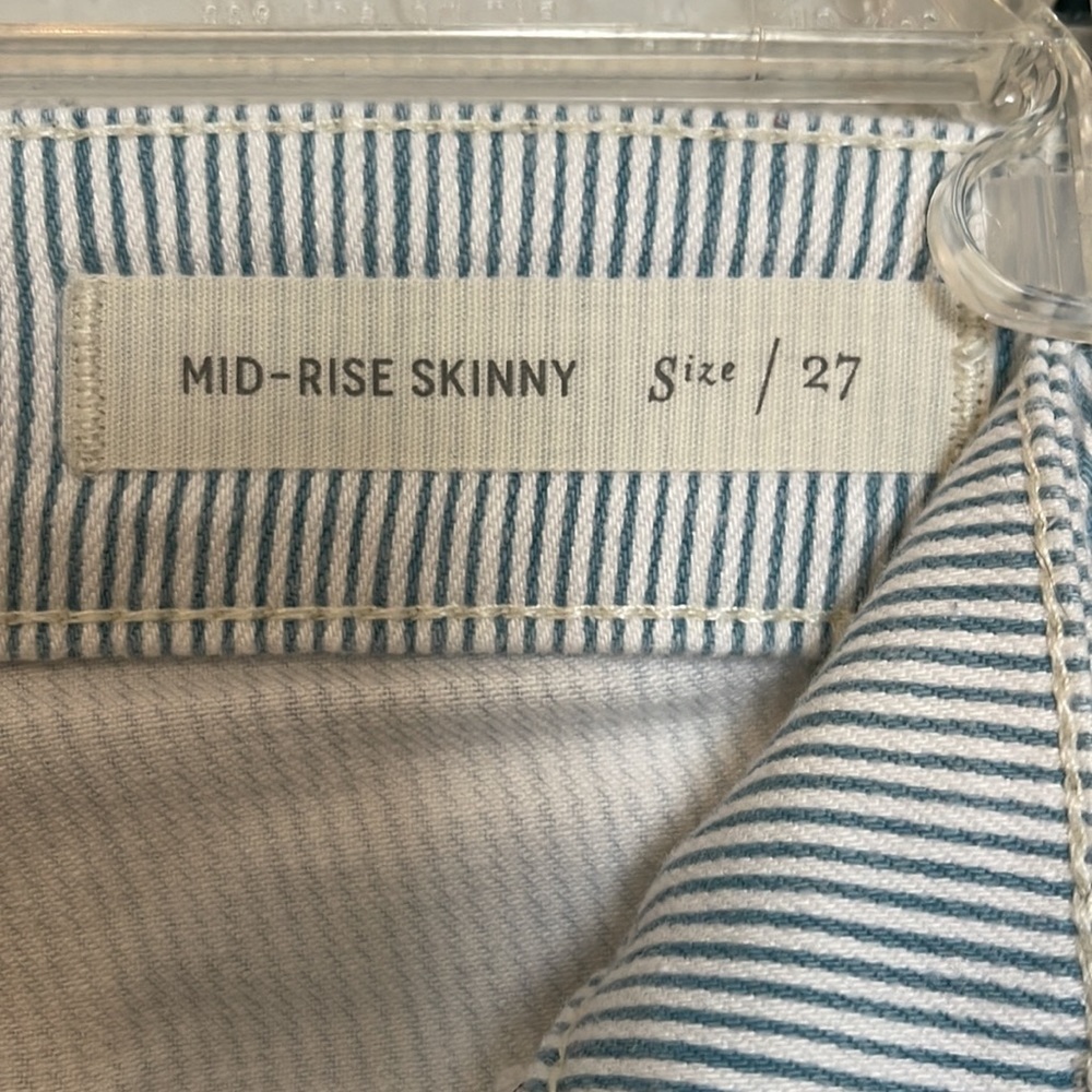 Anthro Pilcro and the Letterpress Striped Mid Rise Skinny Jeans Sz 27 - Picture 6 of 7